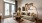 Spacious living room with large patio doors