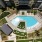 Birdeye view of resort style pool