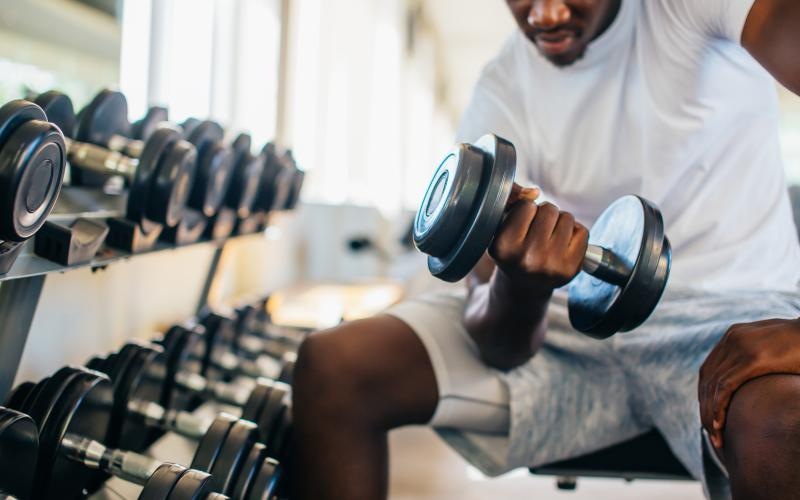 a man working out in a gym